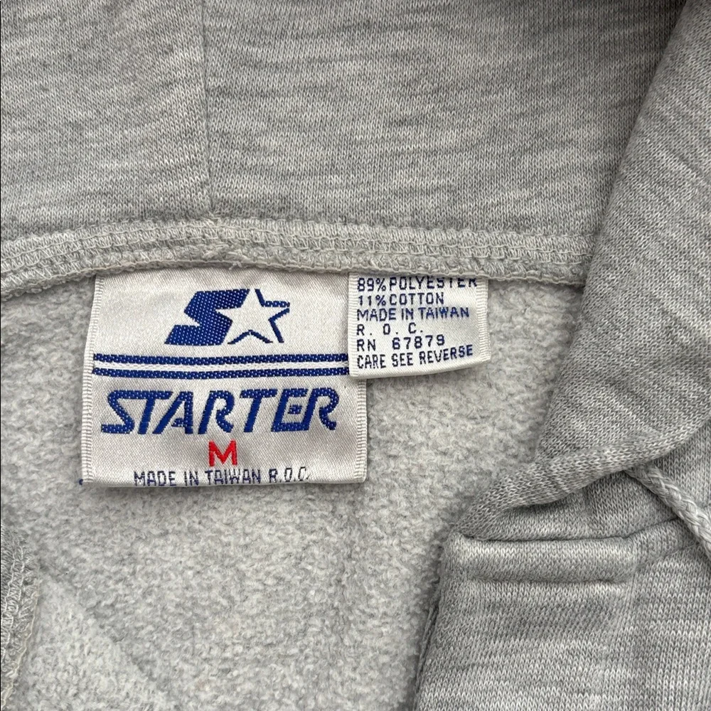 Vintage 90s Starter Penn State Embroidered Hoodie Sweatshirt Grey size Medium